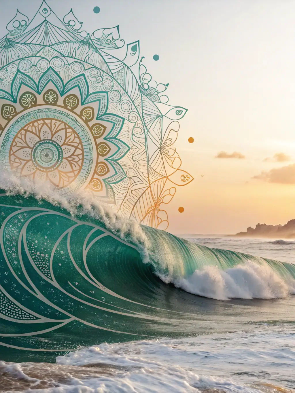 An abstract image representing energy flow and healing, warm colors, interconnected patterns, symbolizing the holistic approach of fertility and quantum healing.